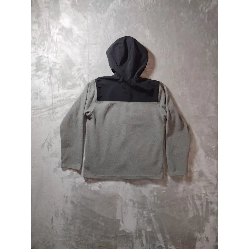 The North Face Jacket Boys XL 16-18 Fleece Hooded Black Gray Gorpcore Outdoors